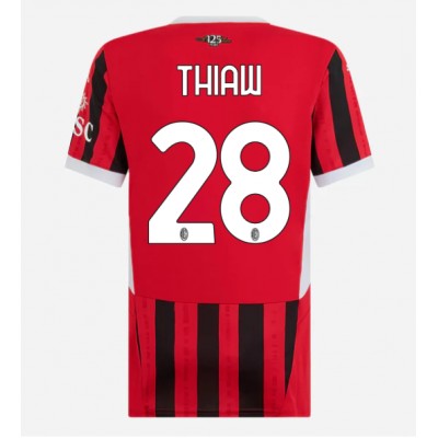 Fotbalové Dres AC Milan Malick Thiaw #28 Dámské Domácí 2024-25 Krátký Rukáv Fotbalové Dres AC Milan Malick Thiaw #28 Dámské Domácí 2024-25 Krátký Rukáv